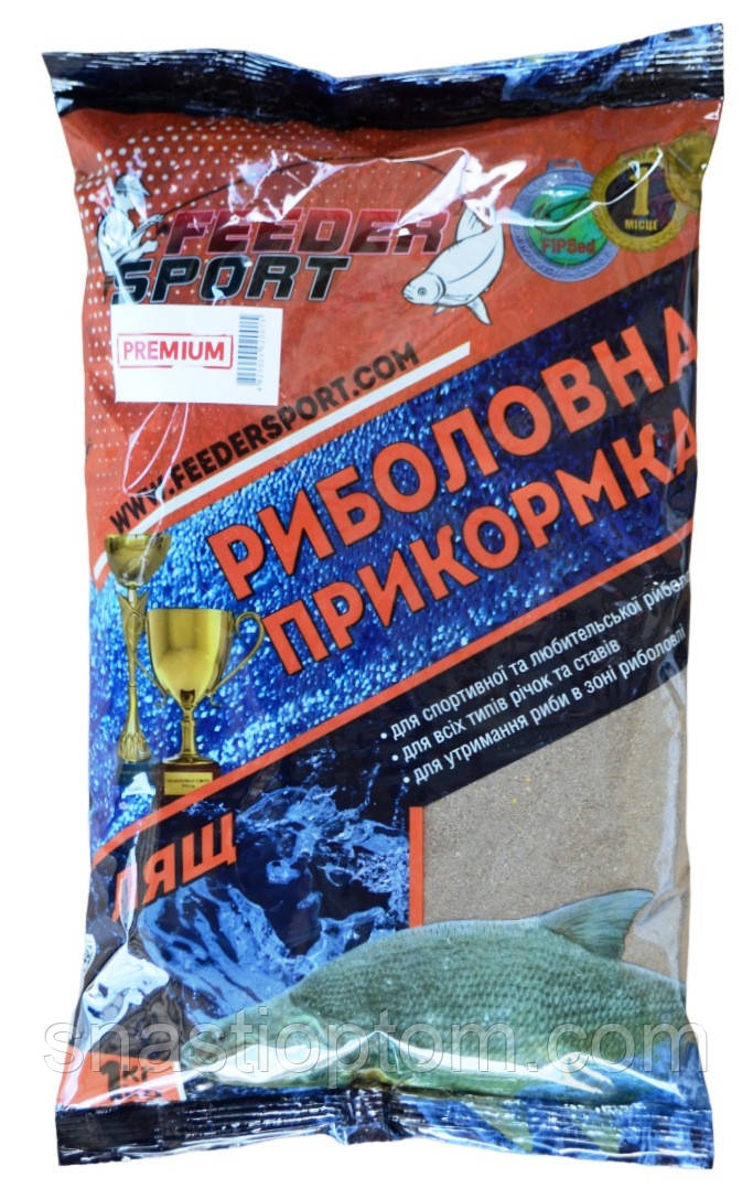 Підгодовування для лову риби, Feeder Sport Преміум, 1кг, смак Лящ, колір чорний