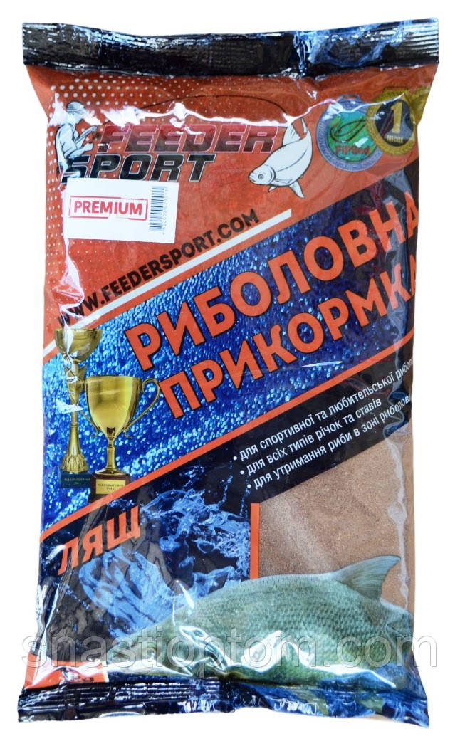 Підгодовування для риболовлі, Feeder Sport Преміум, 1кг, смак Лящ, колір коричневий