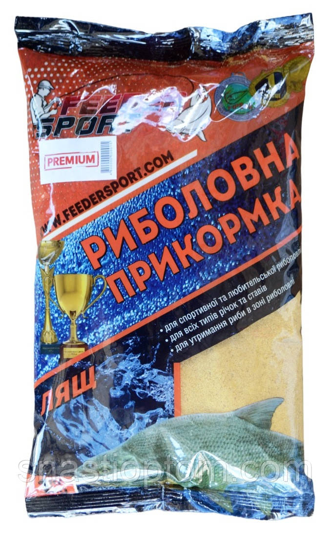 Підгодовування для риби, Feeder Sport Преміум, 1кг, смак Лящ, колір жовтий