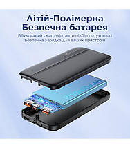 УМБ Remax RPP-212 Tinyl 10000mAh 2USB 1Type-C 1MicroUSB 22.5W Black (RPP-212), фото 5