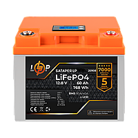 Аккумулятор LP LiFePO4 LCD 12V (12,8V) - 60 Ah (768Wh) (BMS 80A/40А) пластик