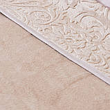 Покривало плед Royal IDEIA 220x240 см беж євро на ліжко, фото 9