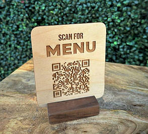 Табличка з QR-кодом на дерев'яній підставці ACRY А6 105х150 мм Фанера, фото 4