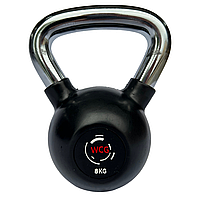 Гиря обгумована з хромованою ручкою WCG 8 КГ AS