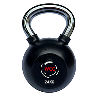 Гиря обгумована з хромованою ручкою WCG 24 КГ JG