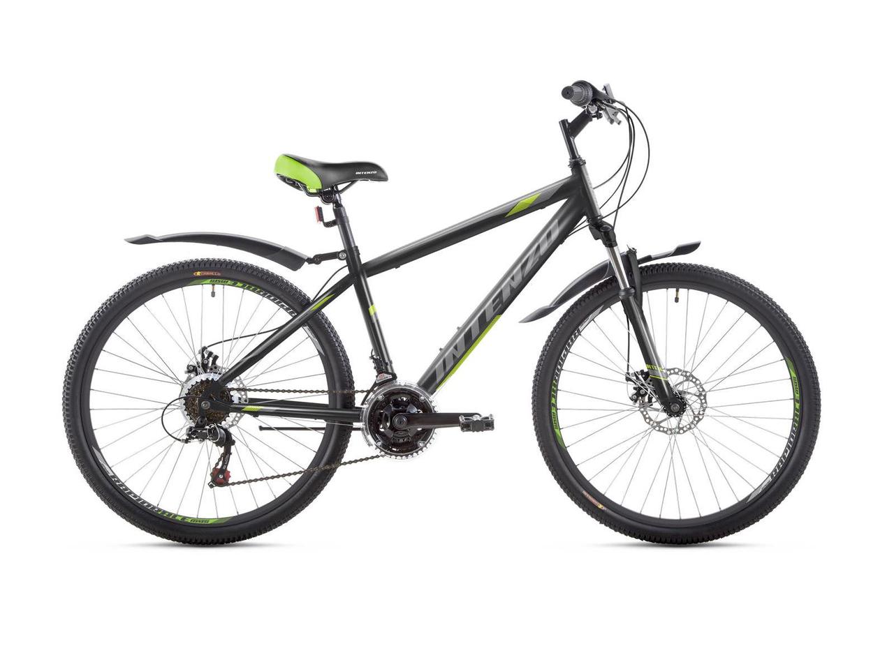 Велосипед 26" Intenzo MASTER 2023 рама - 13" чорно-зелений з сірим