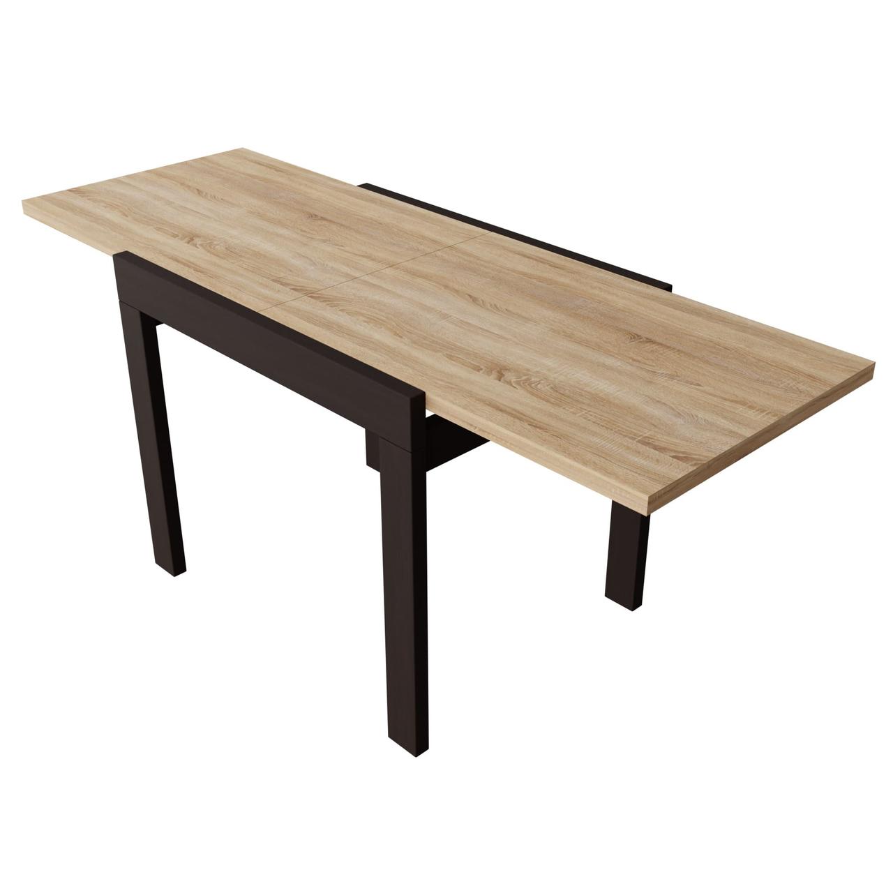 Стіл обідній розкладний "Корс" 178х69х75 см. Дуб сонома, Венге ніжки, фото 1