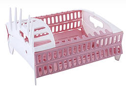 Складана сушарка для посуду Compact Dish Rack. Рожева