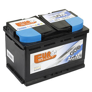 Акумулятор стартерний 70Ah 6СТ-70 EUROKRAFT AGM (-/+) EN760A 278x175x190 для систем START- STOP з-д  570 82 04