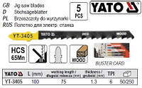 Набір полотно для електролобзика (дерево) 6TPI l=100мм 5шт YATO-3405