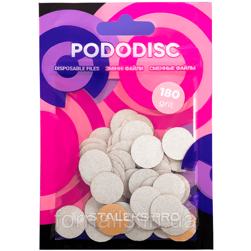Змінні файли білі для педикюрного диска 180 грит STALEKS PRO PODODISC S 50 шт PDF-15-180w, фото 1