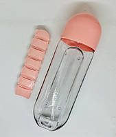 Бутылка для воды с таблетницей Pill Bottle Pink «Trifle-store»