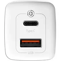 Адаптер живлення для телефона Baseus GaN2 Lite Quick Charger White (CCGAN2L-B02) 65W Type-C USB