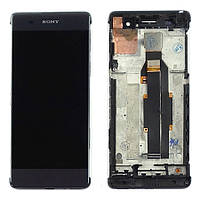 Екран (дисплей) Sony Xperia XA F3111 F3112 + тачскрин серый в рамке