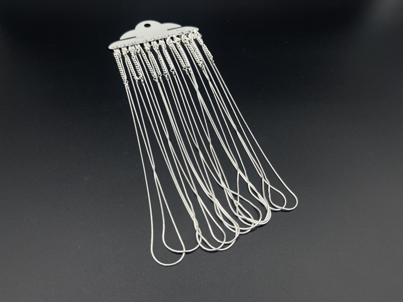 Ланцюжок на шию (декоративна прикраса). Колір "Срібло". 45см 1.1мм, фото 1