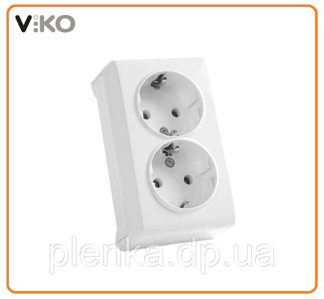 Розетка подвійна із заземленням Viko Vera Білий 90681056, фото 1