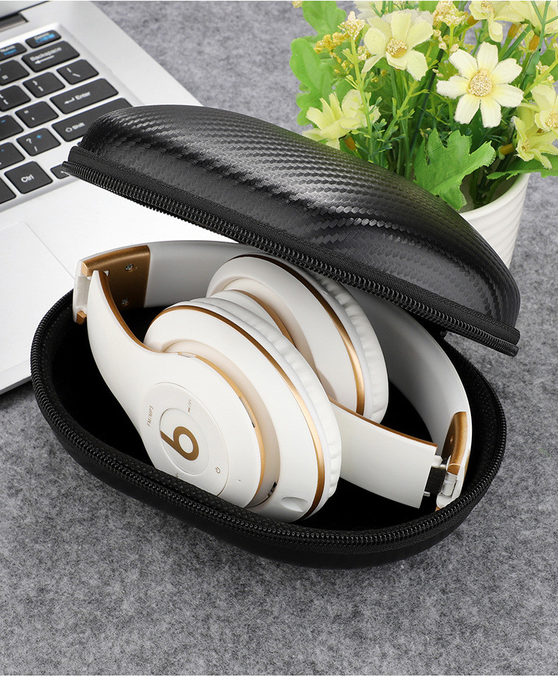 Чохол для навушників Карбон 17*13*8 см. Кейс для складаних навушників, фото 1