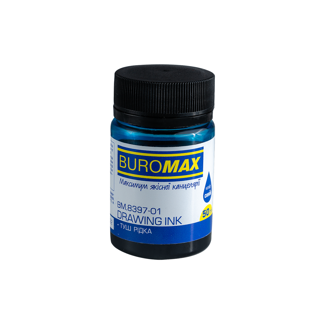 Туш рідка Buromax 50 мл синя, фото 1