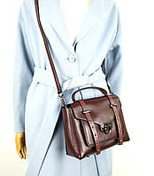 Женская сумка натуральная кожа Polina & Eiterou 23х16х8.5 см Бордовая