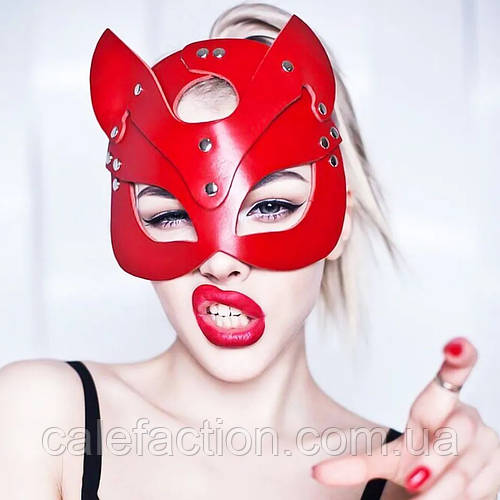Красная маска кошки Кожаная маска кошки (ID#1871777687), цена: 299 ...