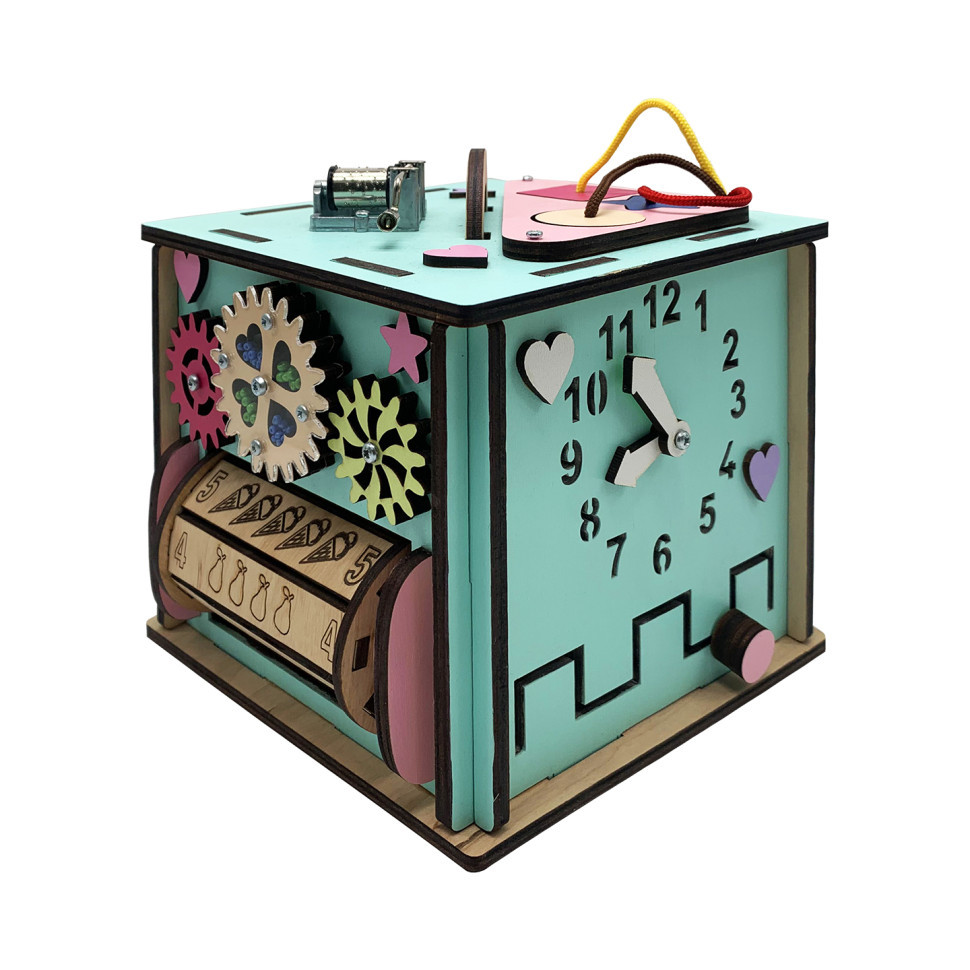 Розвивальна іграшка Бізікуб Temple Group TG286478 15х15х15 см Бірюзовий, фото 1