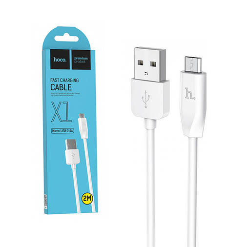 USB кабель HOCO X1 Micro USB 2M (білий), фото 2