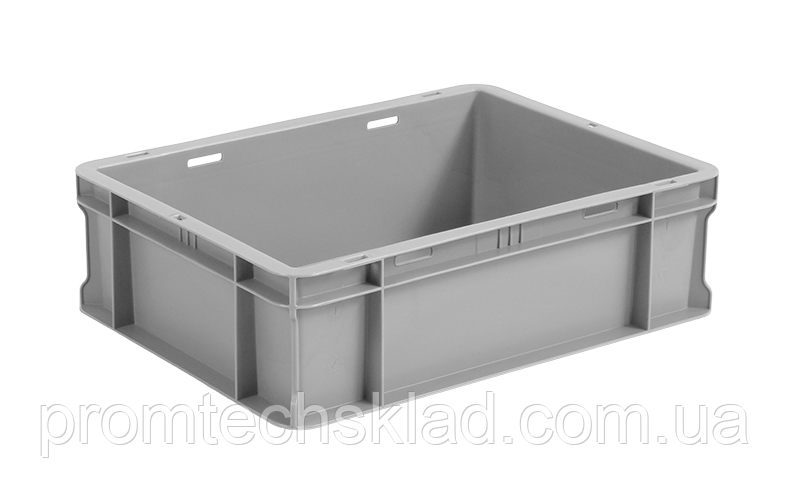 Ящик пластиковий малогабаритний 400*300*120 сірий суцільний