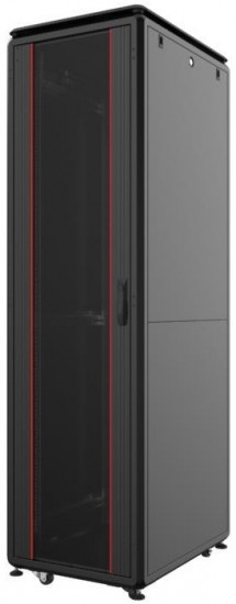Шафа MIRSAN 19", 32U, GTV, скляні двері, 600x600 мм, чорна