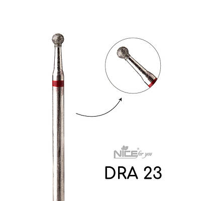 Фреза алмазна Nice for you КУЛЯ DRA 23 Червона