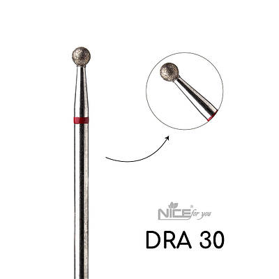 Фреза алмазна Nice for you КУЛЯ DRA 30 Червона