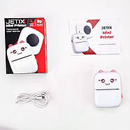 Портативний дитячий принтер JETIX Mini printer з термодруком Pink з набором термопаперу, фото 10