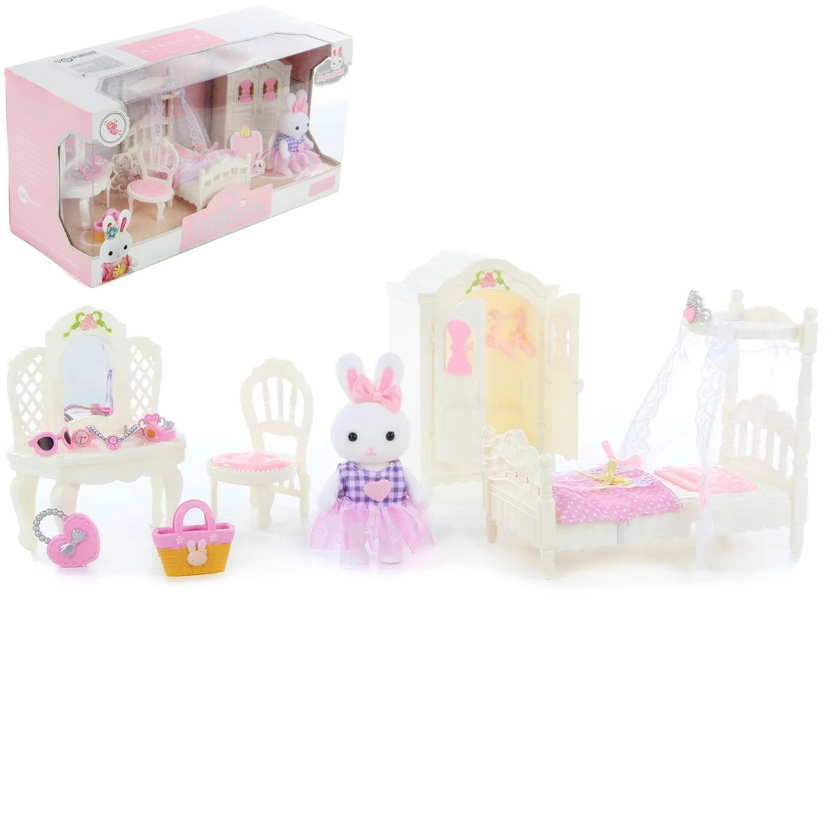 Набір меблів із фігуркою зайчика "Спальня" (аналог Sylvanian Families) арт. 6616, фото 1