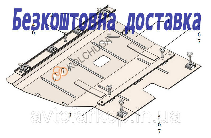 Захист двигуна Opel Combo D (2012-) (Захист двигуна Опель Комбо) Кольчуга, фото 1