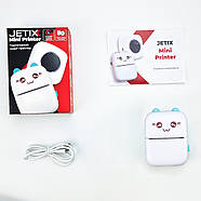 Портативний дитячий принтер JETIX Mini printer з термодруком Blue і набором паперу, фото 10