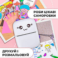 Портативний термопринтер JETIX Mini printer (Purple)  ⁇  Принтер із двома рулонами термопаперу в комплекті, фото 8