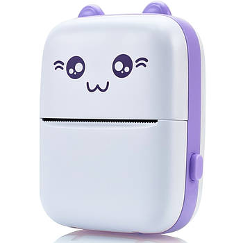 Портативний дитячий принтер JETIX Mini printer з термодруком Purple