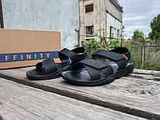 Чоловічі шкіряні сандалії босоніжки Affinity 4202-11 на липучці чорні, фото 3