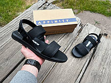 Чоловічі шкіряні сандалії босоніжки Affinity 4204-11 на липучці чорні, фото 4