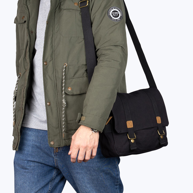 Фото сумка чоловіча S.c.cotton месенджер через плече чорний