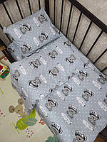 Змінна дитяча постільна білизна в ліжечко, комплект постільного в ліжечко 3 предмети Кидс
