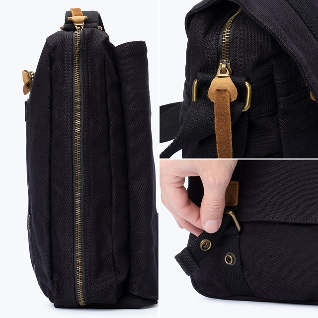 Фото сумка чоловіча S.c.cotton месенджер через плече чорний