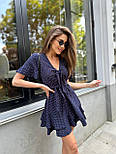 Літнє плаття в горошок з оборками та бантом на грудях з короткими рукавами (р. S, M) 9032421, фото 9