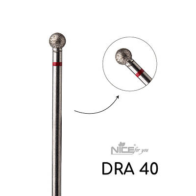 Фреза алмазна Nice for you КУЛЯ DRA 40 Червона