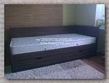 Ліжко 1-спальне на металевому каркасі з бічною стінкою, фото 4