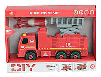 Пожарная машина с подъемником Kaile Toys, с отверткой (KL802-2)