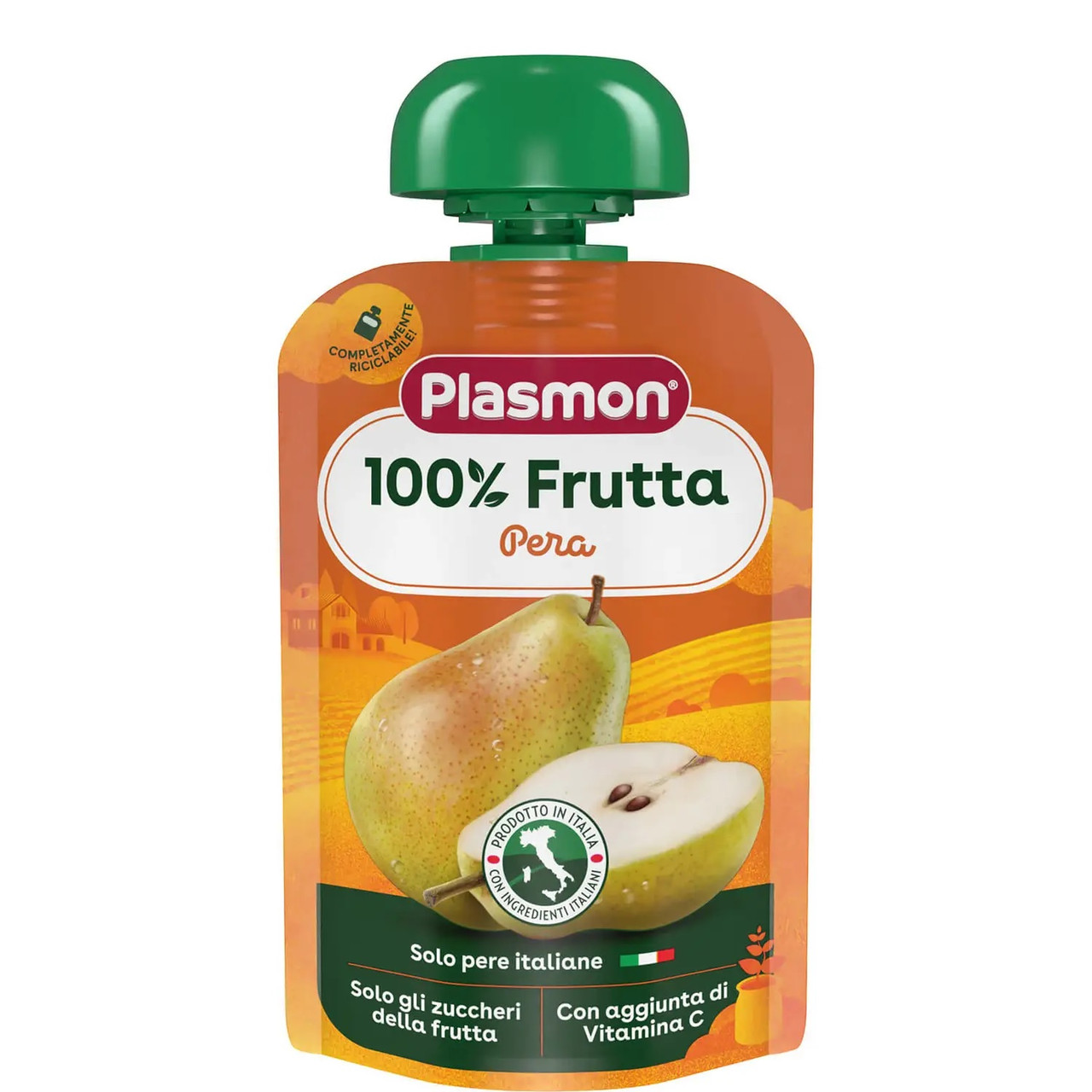 Пюре пауч  з груш з вітаміном С Plasmon 100г, фото 1