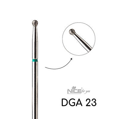 Фреза алмазна Nice for you КУЛЯ DGA 23 Зелена