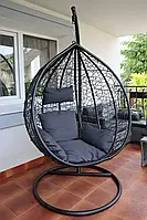 Подвесное кресло-качалка кокон Bonro 329M (черно-серое) (46000011)