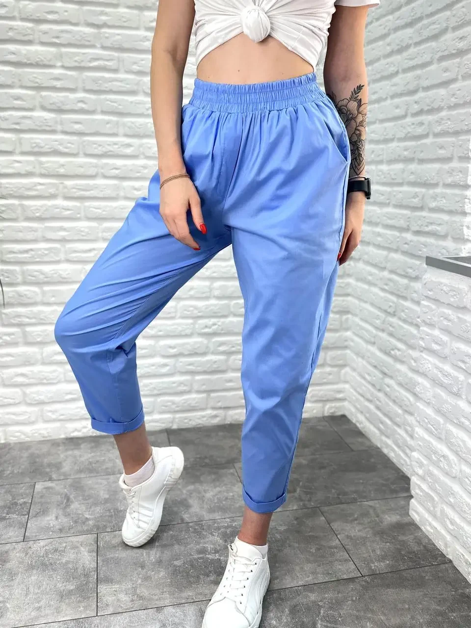 Укорочені жіночі літні штани з кишенями, фото 1