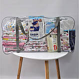 Прозора сумка в пологовий будинок EXTRA BIG XXL з посиленим кантом 65*35*30 см BST Сірий, фото 2